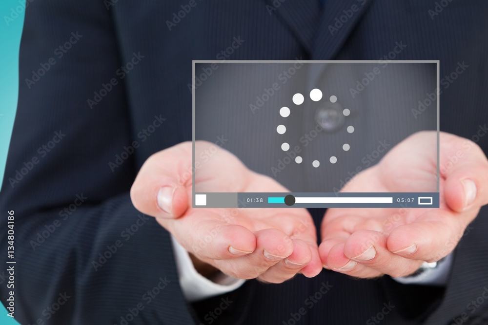 Composite image of close up of hand of a businessman 3d