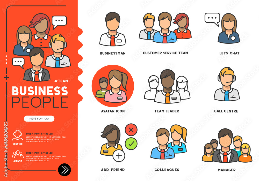 Business people. Profiles of everyday professional men and women in various job roles in smart cloth