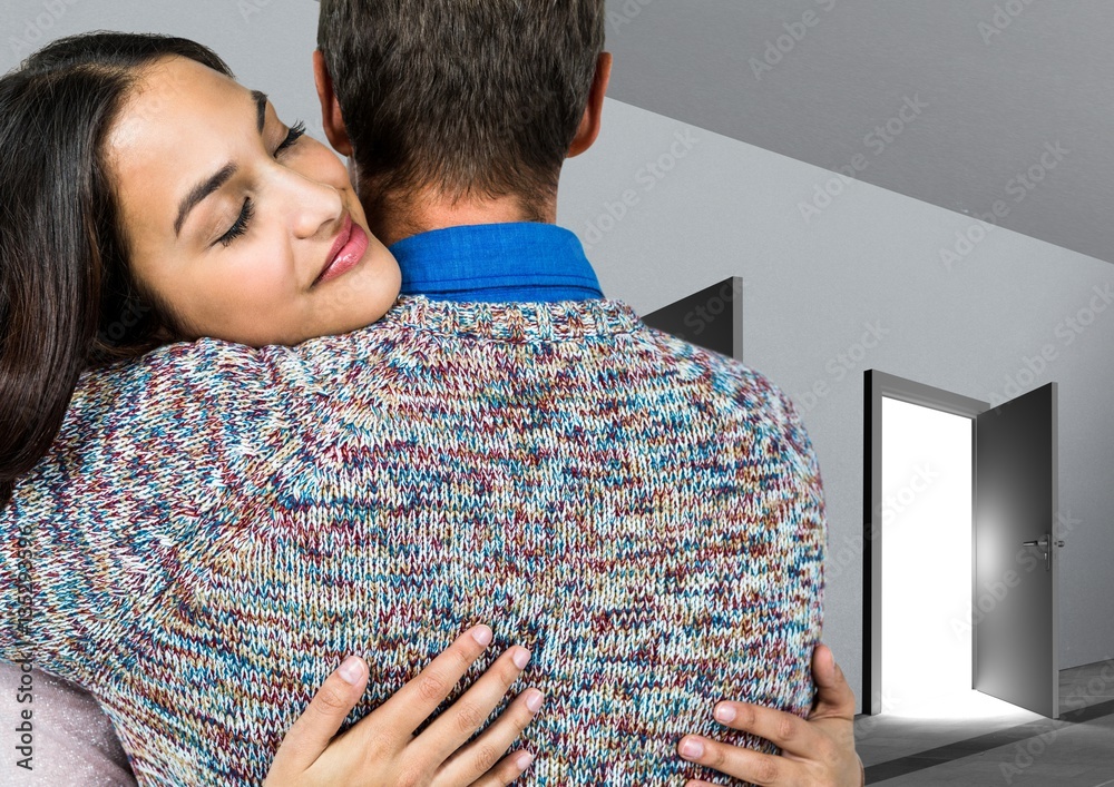 Digital composite of loving couple 