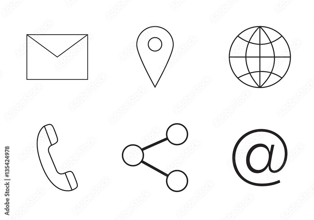 Various vector icons of communication