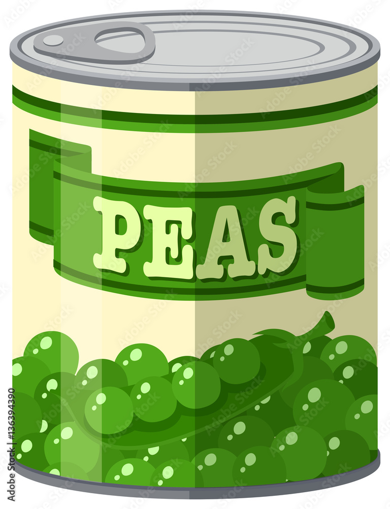 Green peas in aluminum can