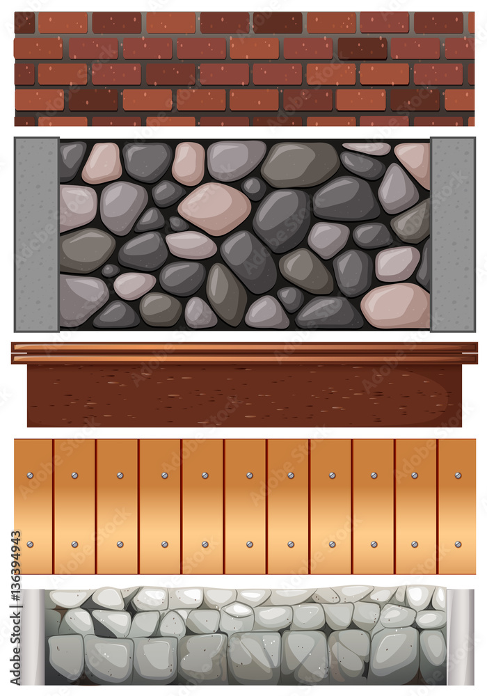 石头和木头的无缝围栏设计