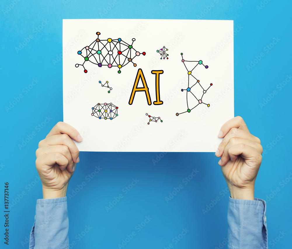 AI text on a white poster