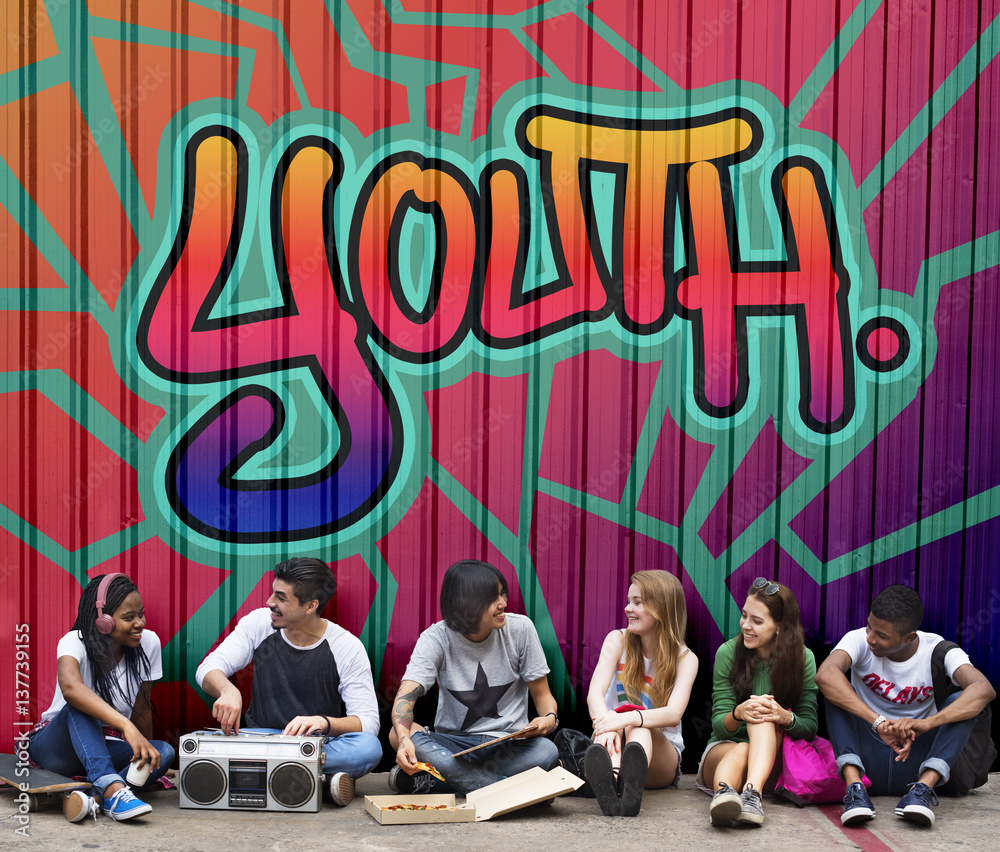 Youth Word Street Drawing Style Concept