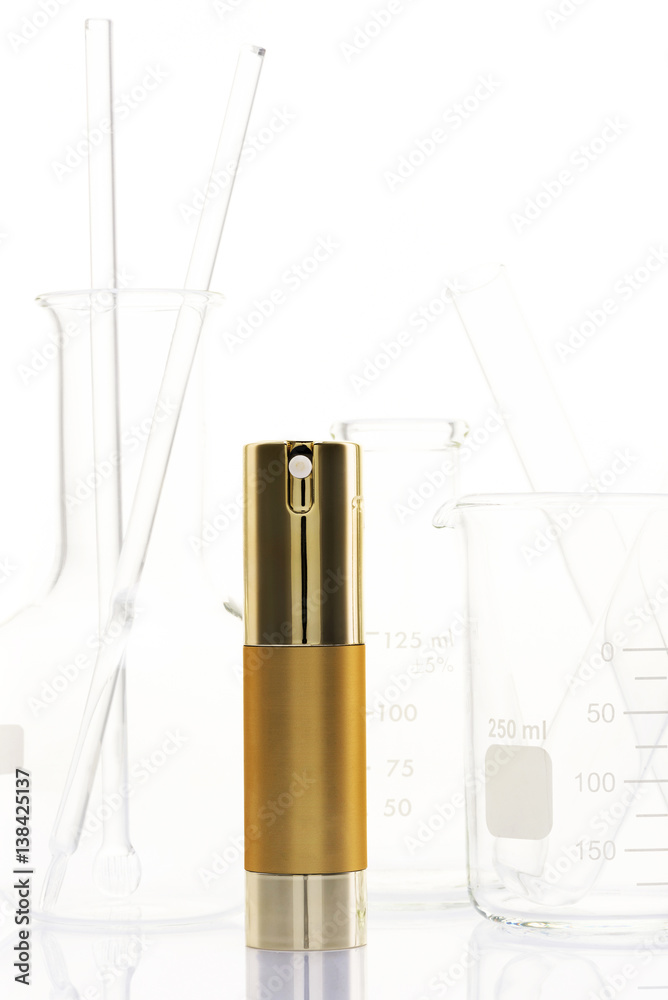 Bottle of cosmetic cream on background