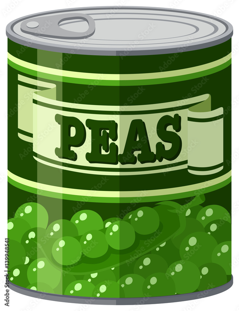 Green peas in aluminum can
