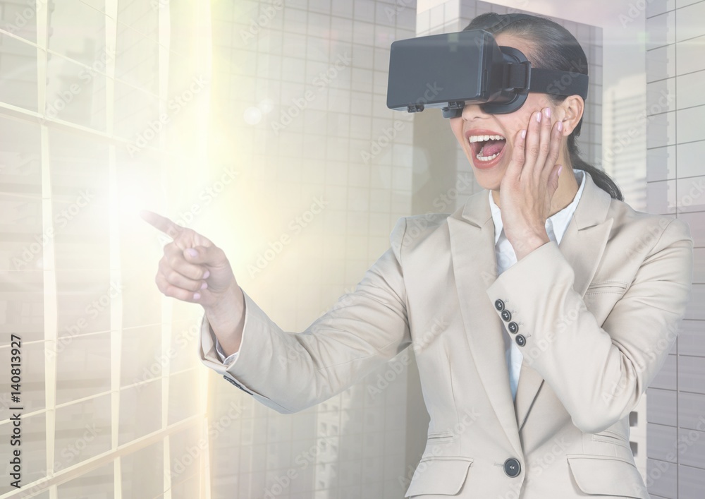 Businesswoman using Virtual Reality