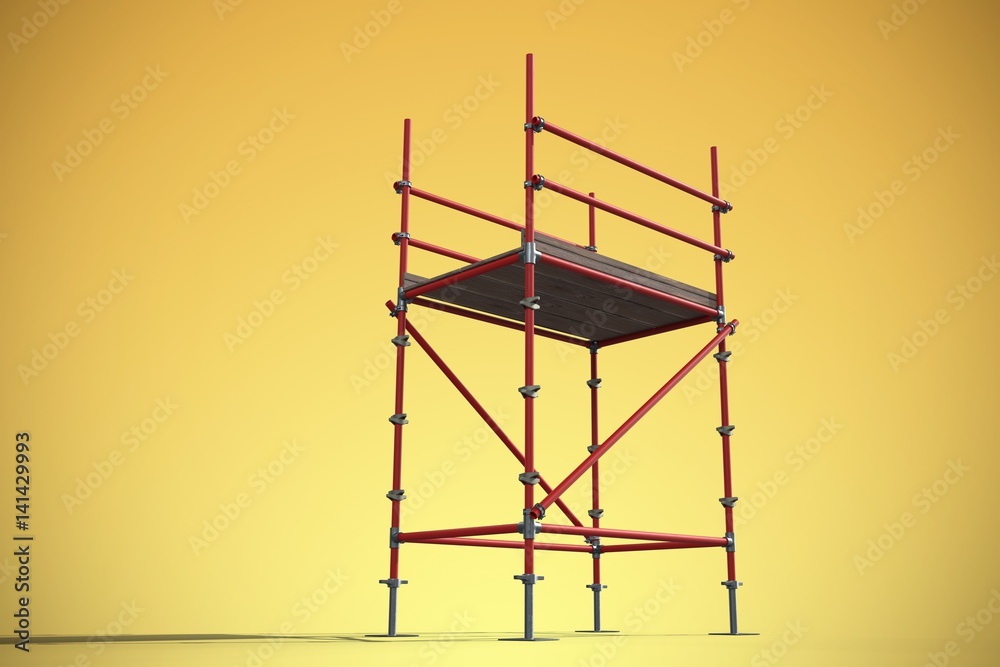 Composite image of 3d image of red scaffold frame