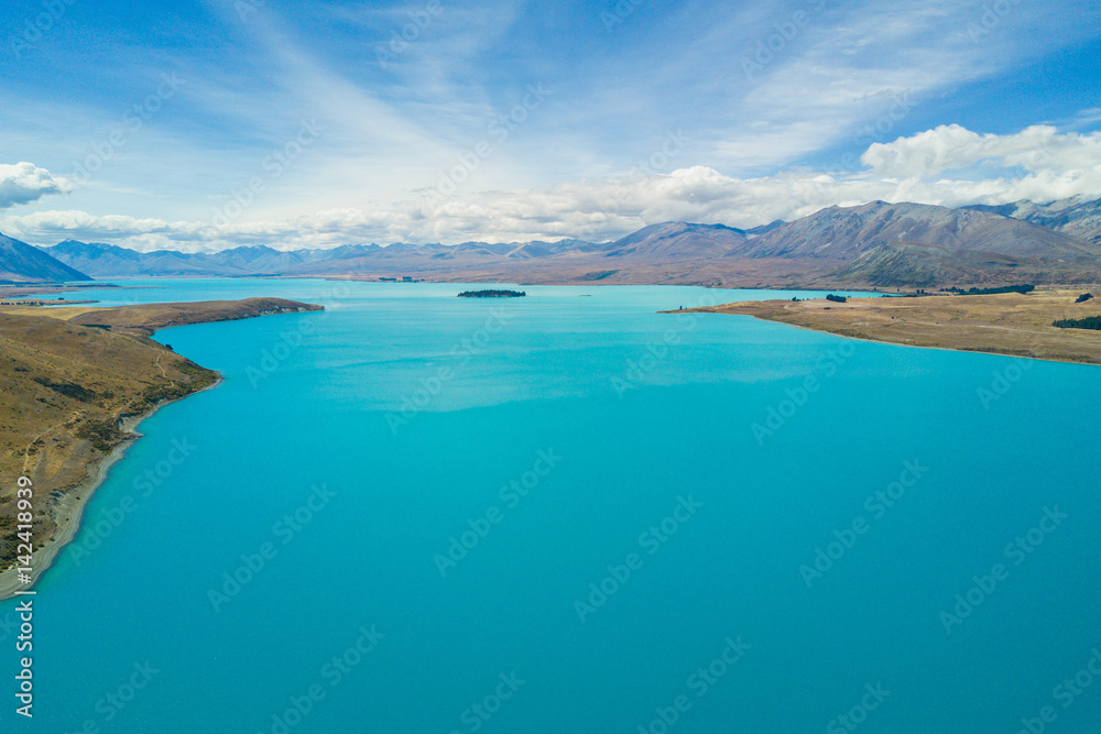 新西兰美丽的特卡波湖鸟瞰图