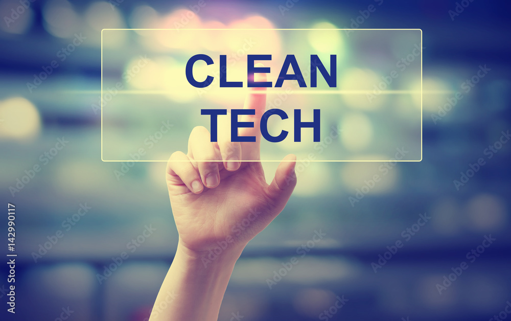 Clean Tech concept with hand