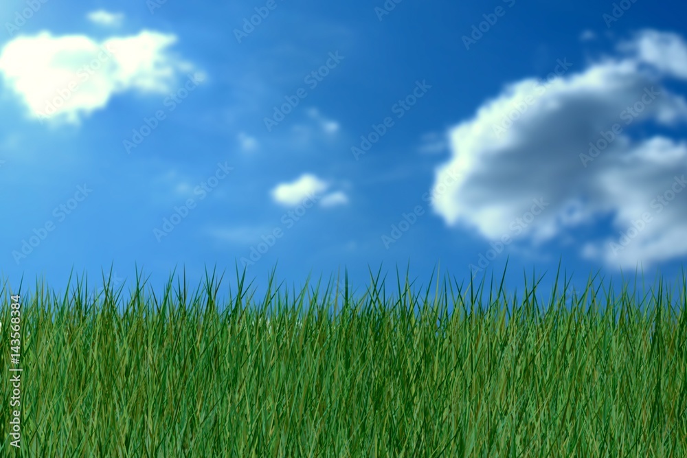 Composite image of grass against white background 