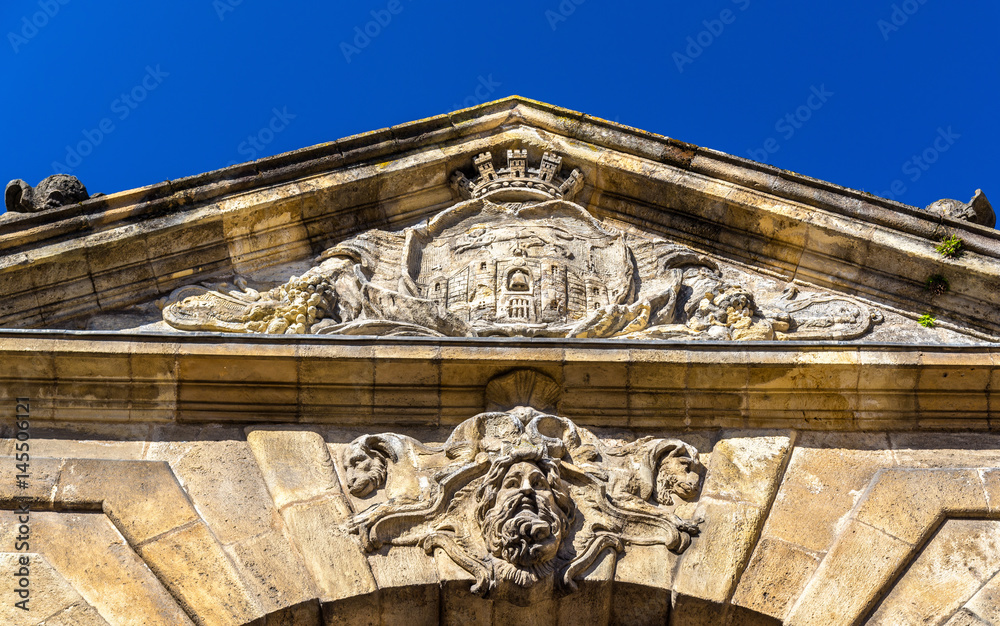 Porte dAquitaine, a XVIII century gate in Bordeaux, France