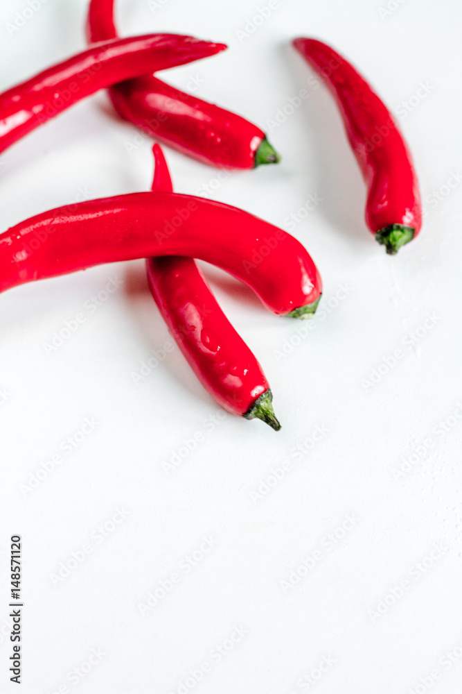 chili food with red pepper on white background mockup
