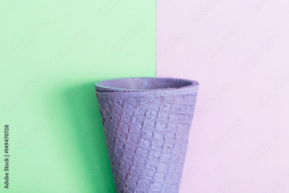 Purple painted ice cream cone