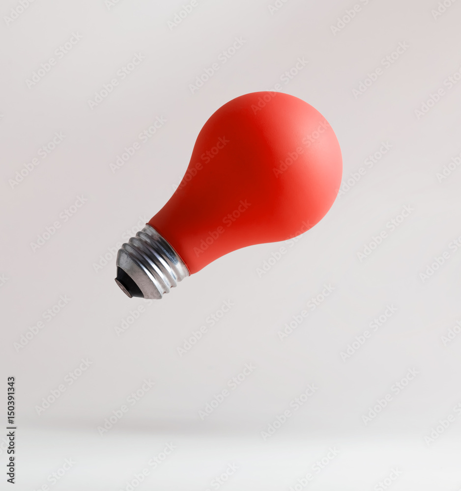 Red light bulbs floating