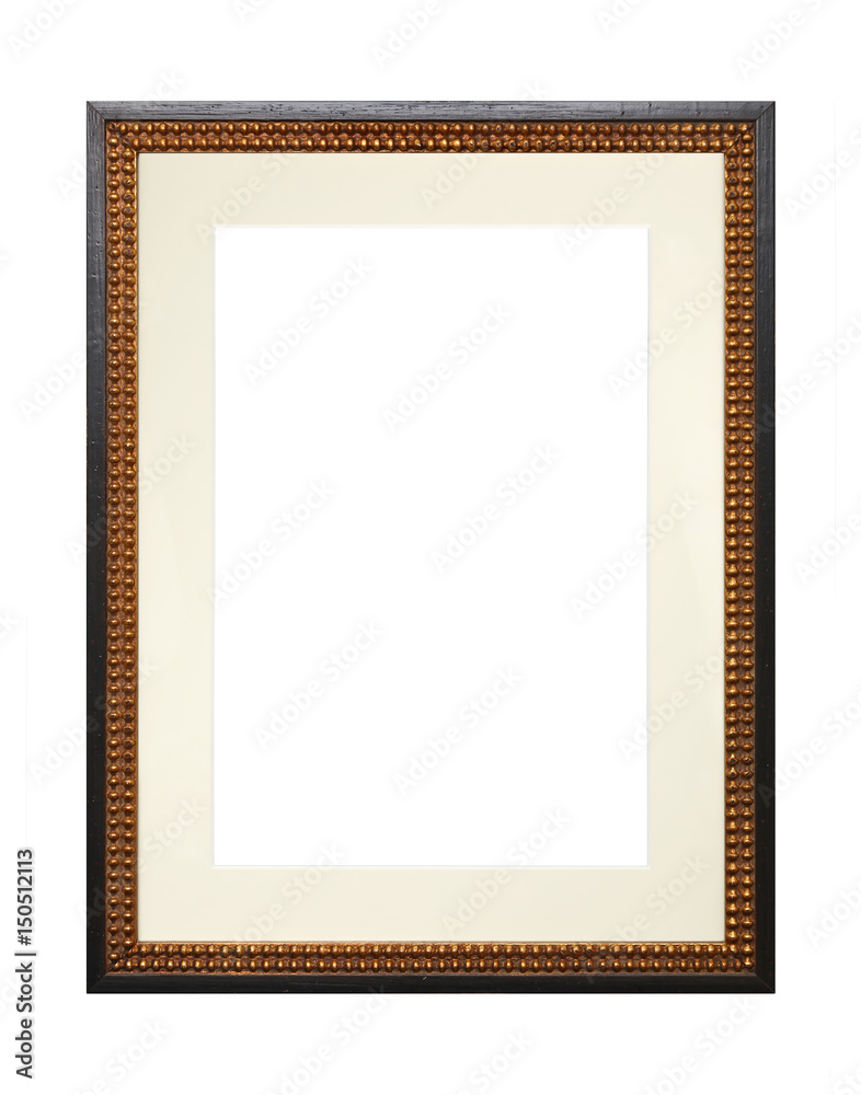 Vintage wooden picture frame with cardboard mat