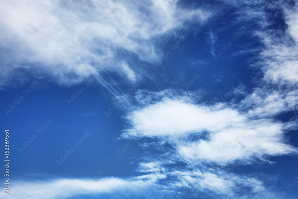 戏剧性卷云和积云的云景背景