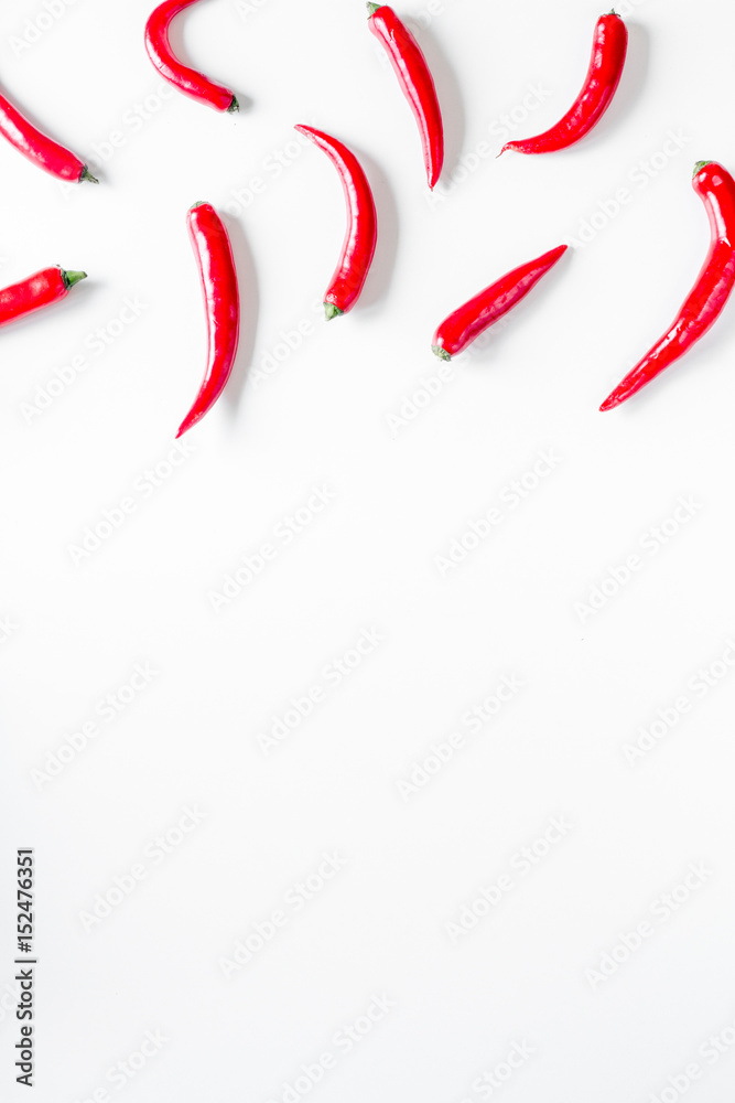 白底红辣椒辣椒食品俯视图实物模型