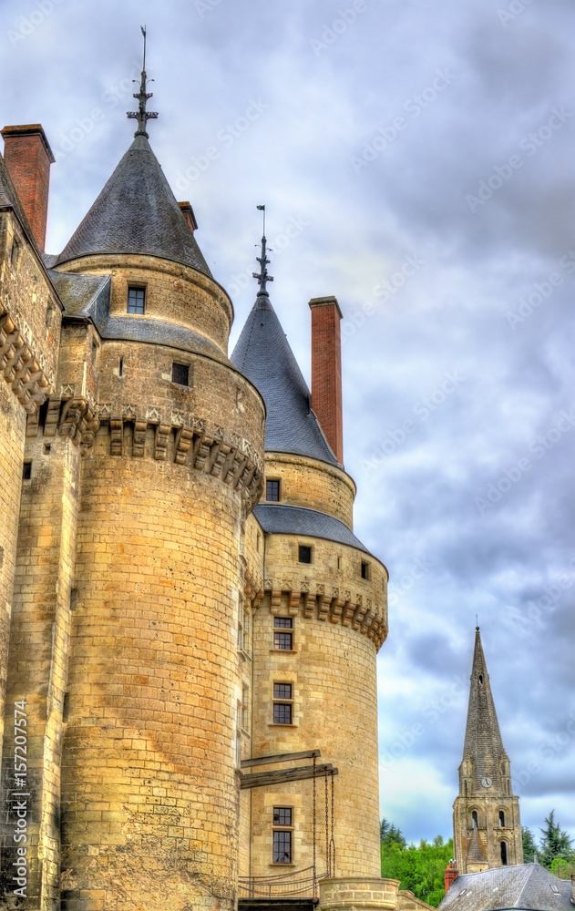 法国卢瓦尔河谷的朗盖城堡塔楼