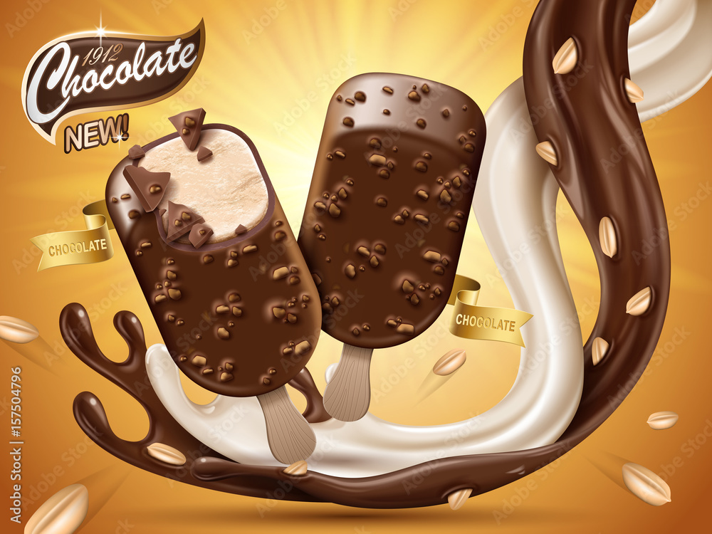 巧克力牛奶冰条广告
