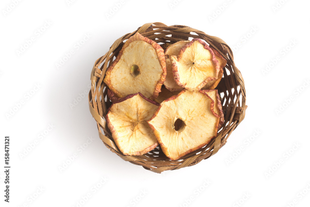 Dried Apple into a Basket