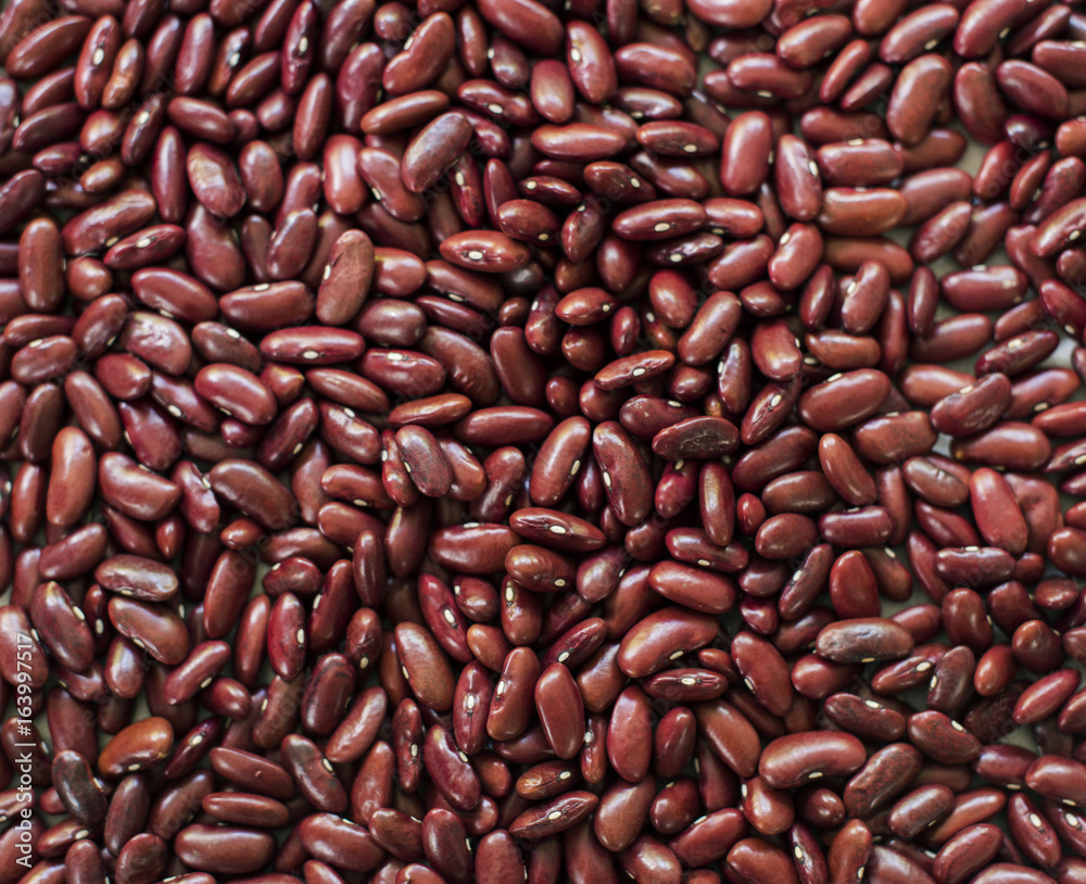 Closeup of red kidney bean seeds product