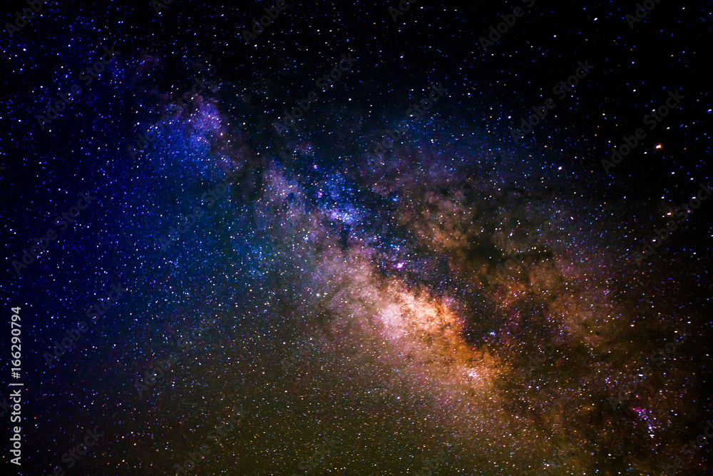 宇宙中有恒星和太空尘埃的银河系。