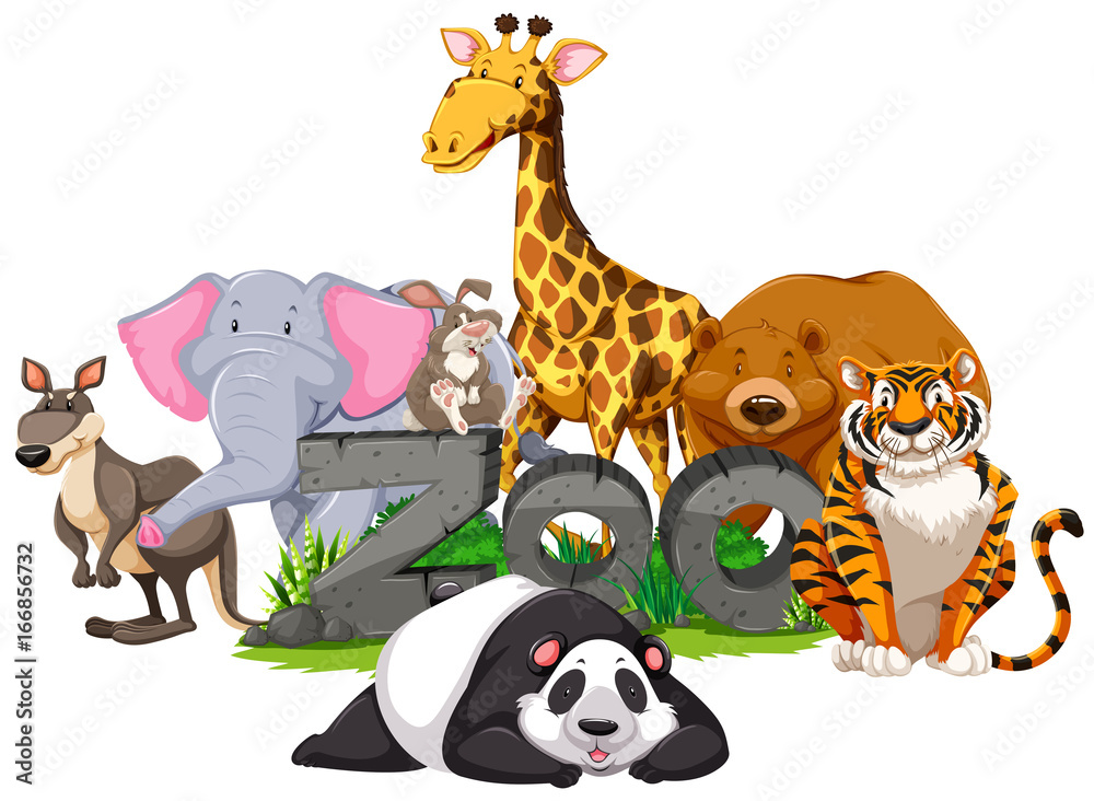 动物园周围的野生动物标志