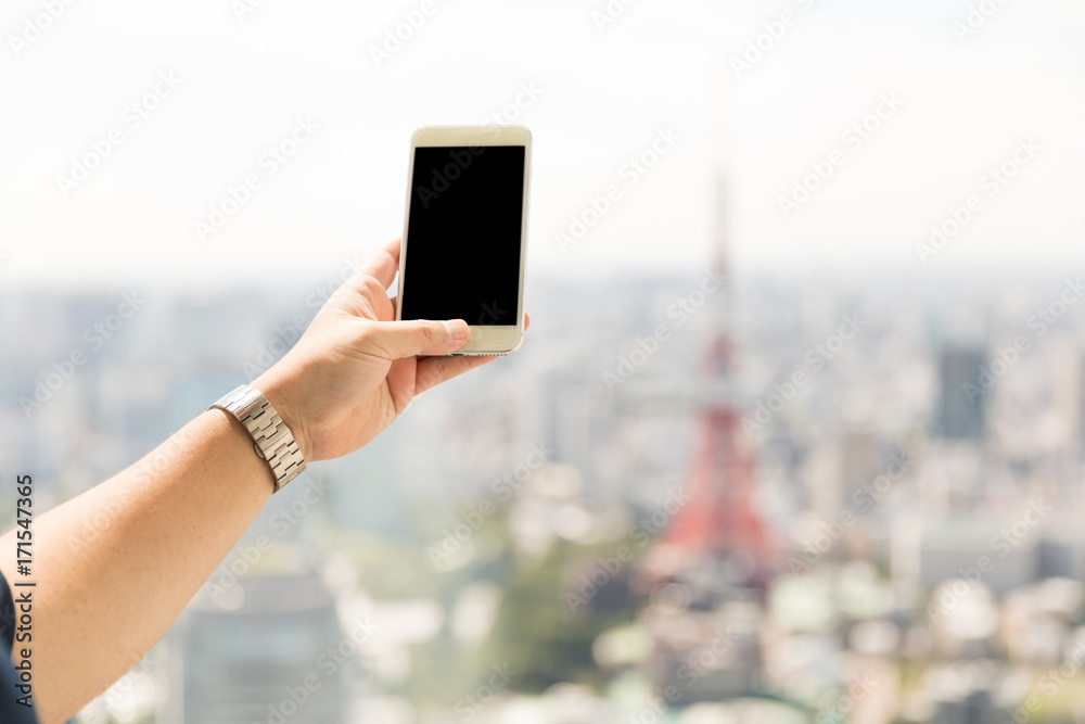 智能手机与东京塔