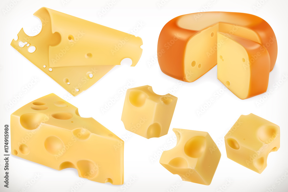 奶酪.3d矢量图标集