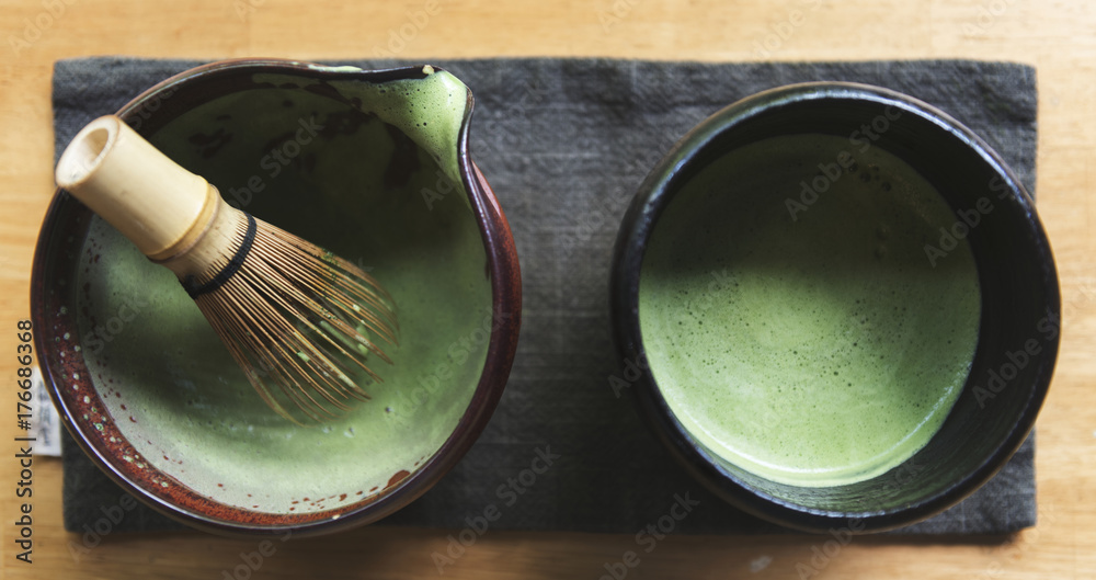 传统日本抹茶绿茶