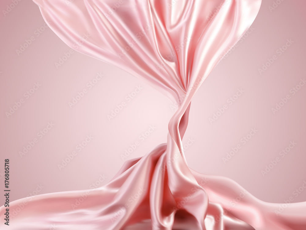 美丽的粉红色绸缎