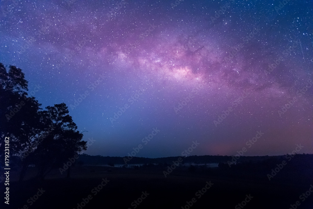 恒星，天文学，银河系，在通卡芒自然公园拍摄的长时间曝光的颗粒照片，