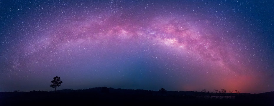 恒星，天文学，银河系全景，Thung Kaman长时间曝光的颗粒照片