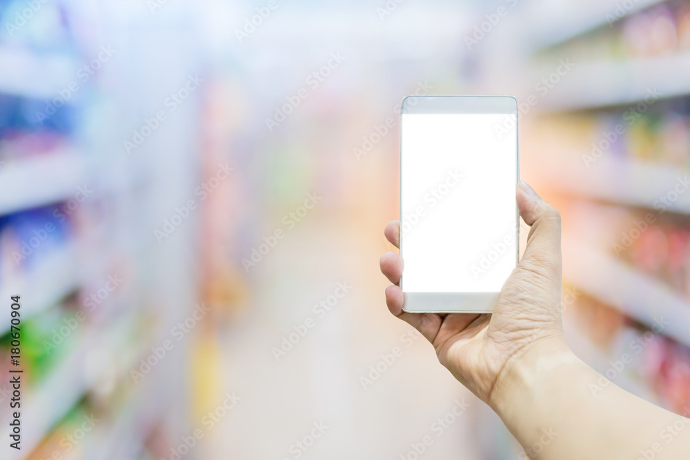 手持无屏智能手机为您提供商场超市模糊图像背景