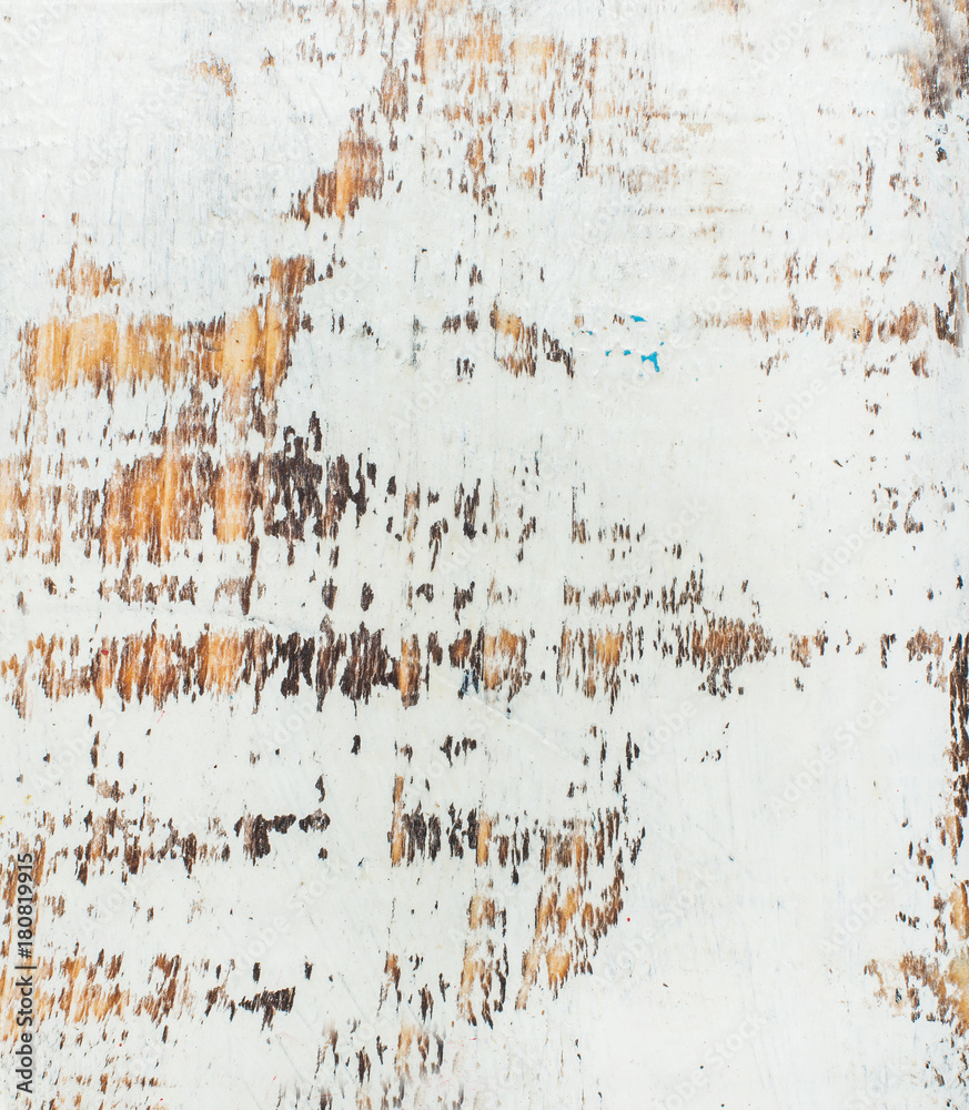 White painted old rustic shabby wood texture and background