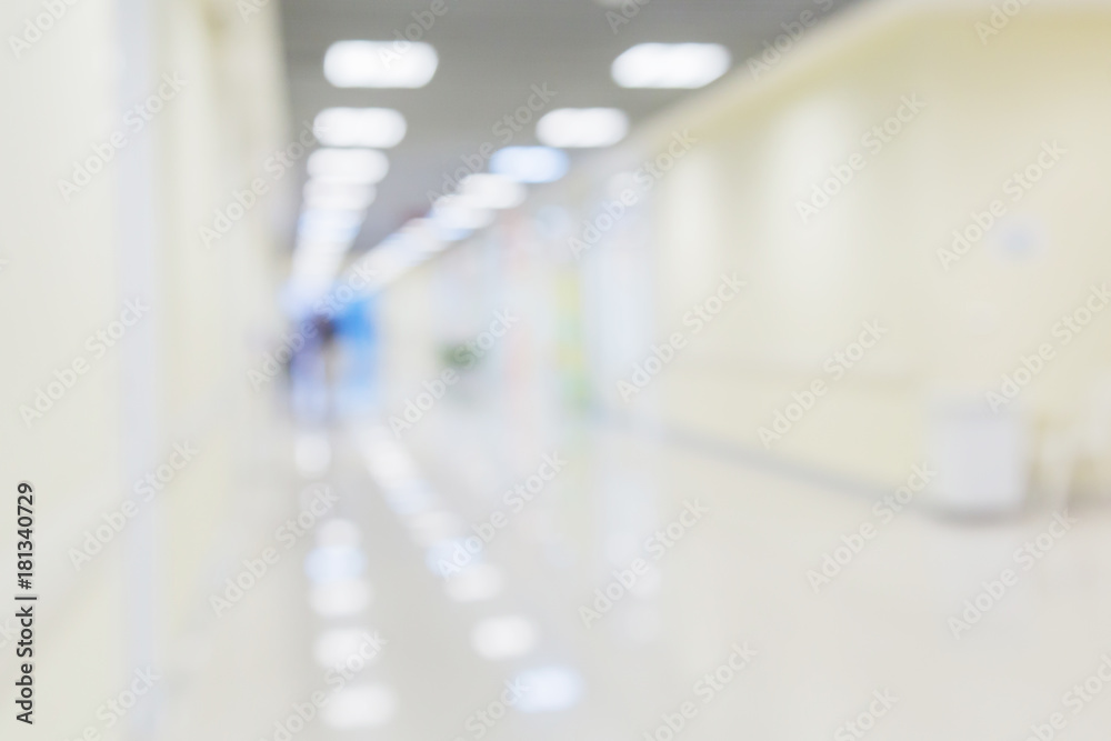 医院或诊所图像中走廊的模糊图像背景