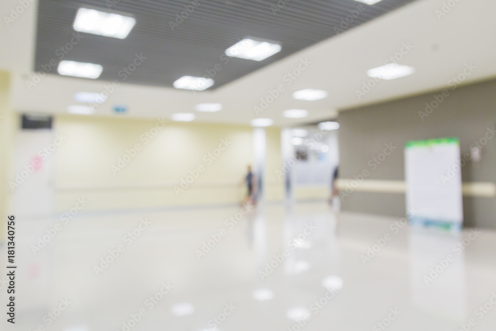 医院或诊所图像中走廊的模糊图像背景