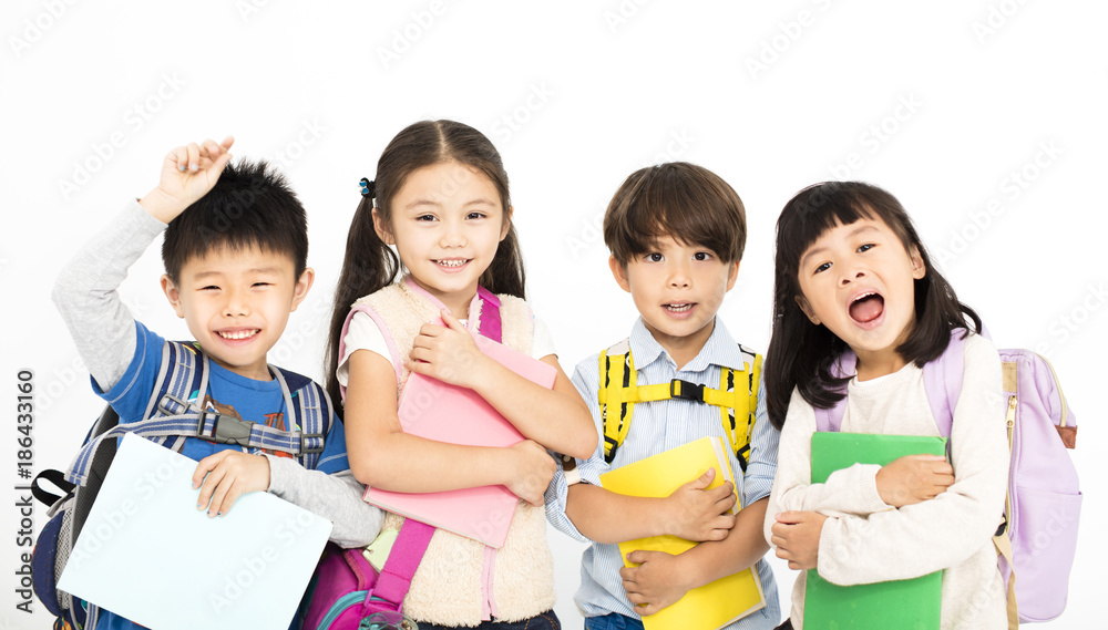 Group of happy children standing together.