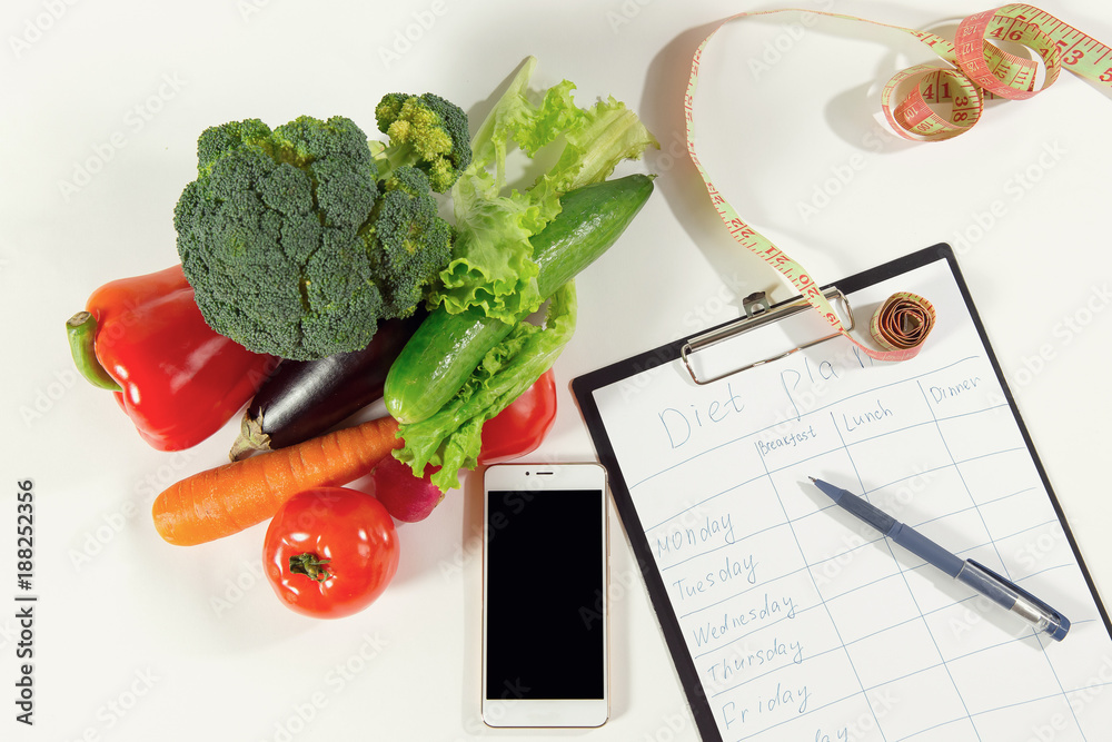 蔬菜减肥、手机减肥和饮食计划