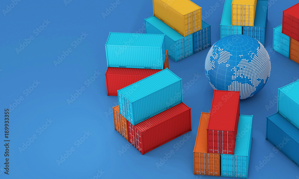 集装箱箱堆叠，全球进出口业务