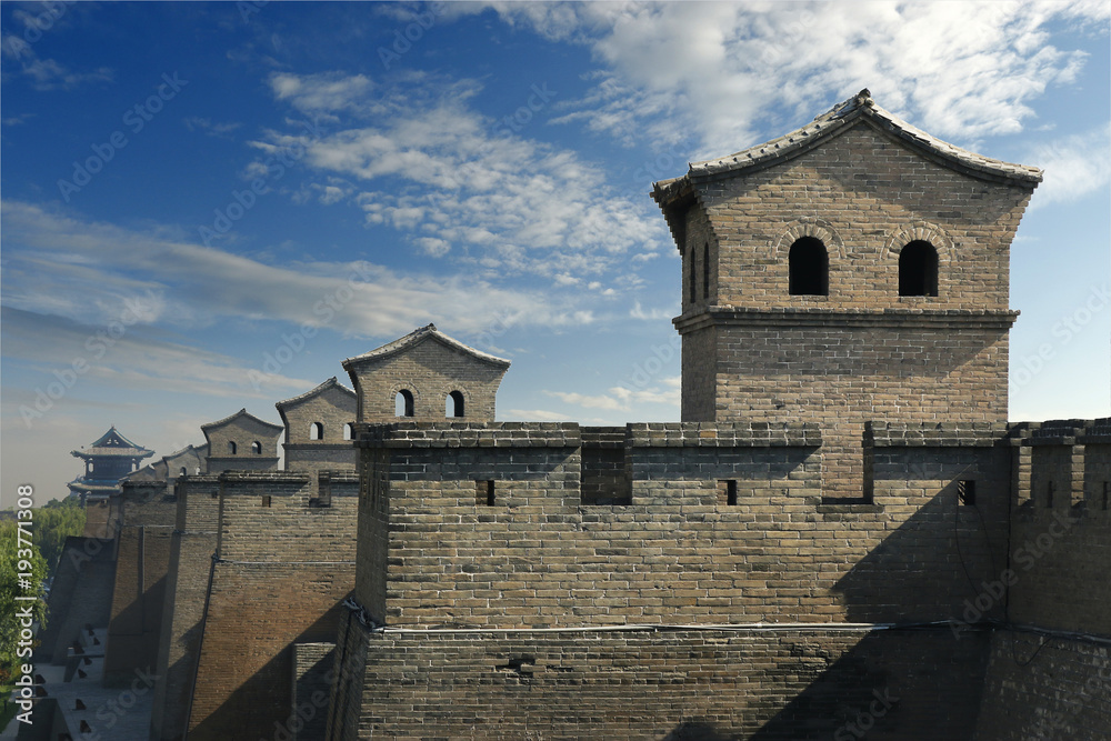 城墙，中国山西平遥古城防御工事