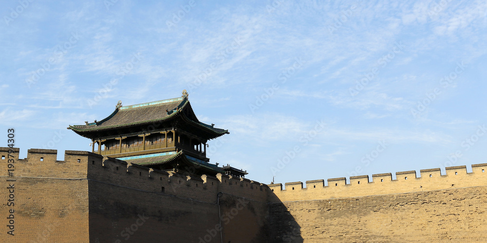 城墙，中国山西平遥古城防御工事