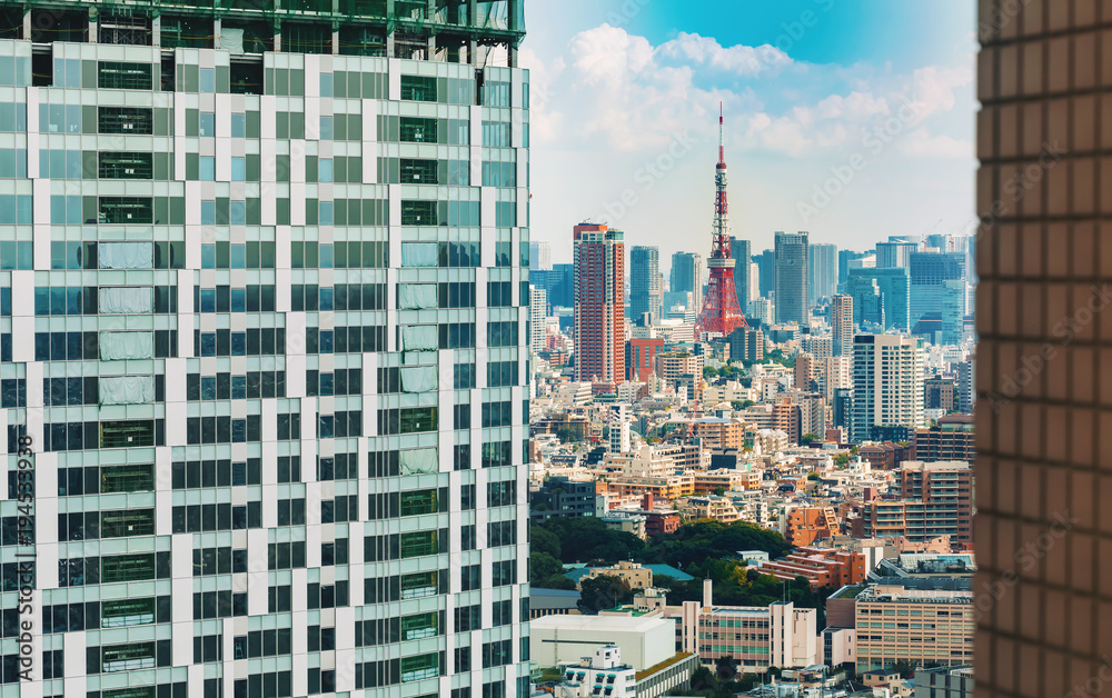 从日本东京涩谷看Minato的东京塔