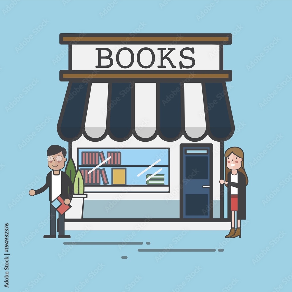 书店与人的插图