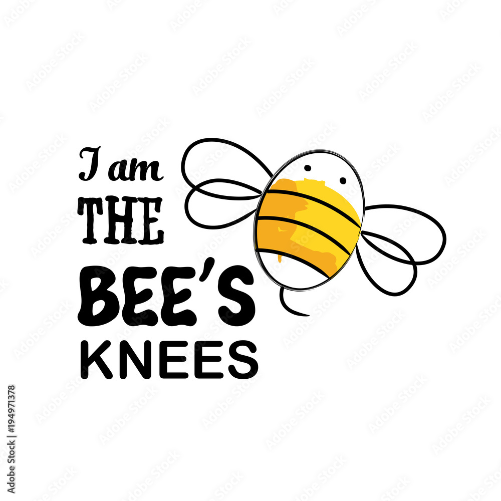 I am the bees knees vector for t shirt printing and embroidery for girls, Graphic tee and printed t