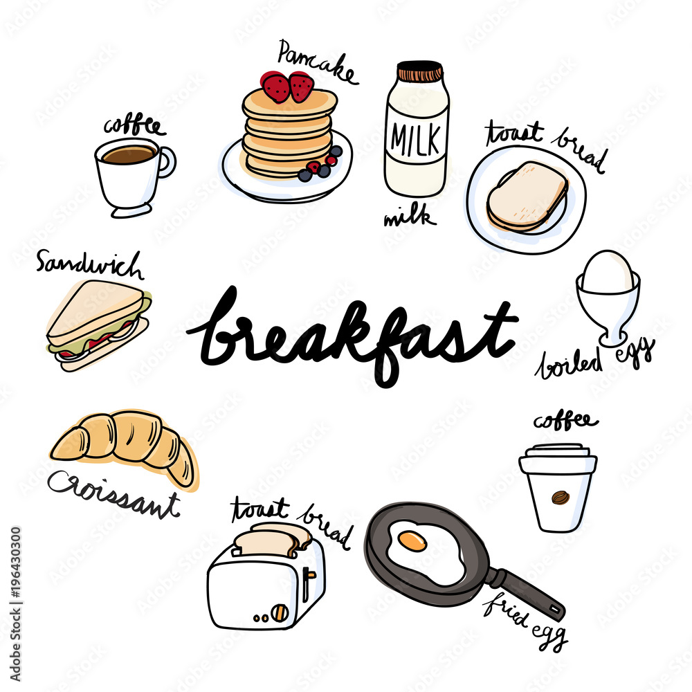 美食早餐系列插图画风