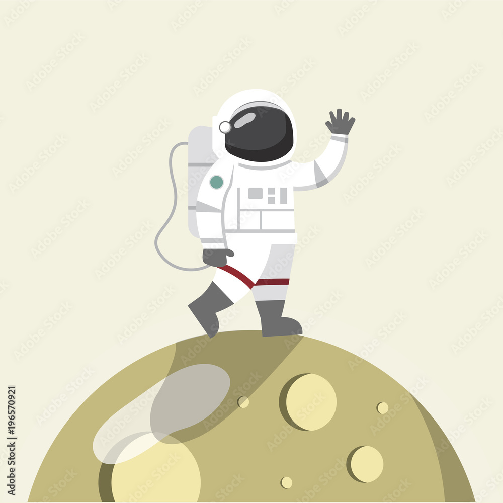 宇航员在月球上的插图