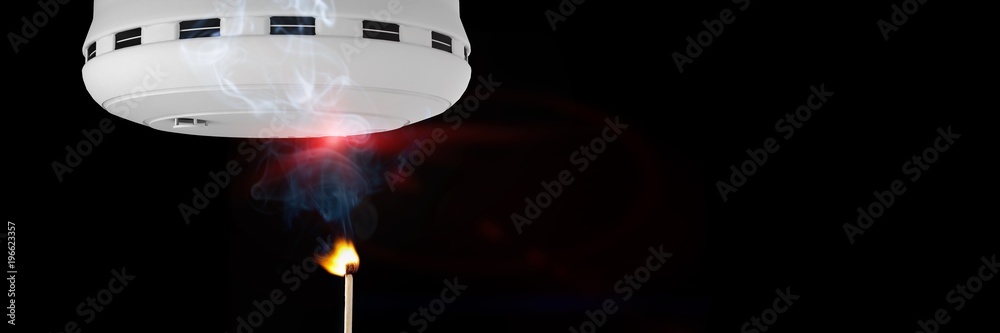 Composite image of smoke and fire detector