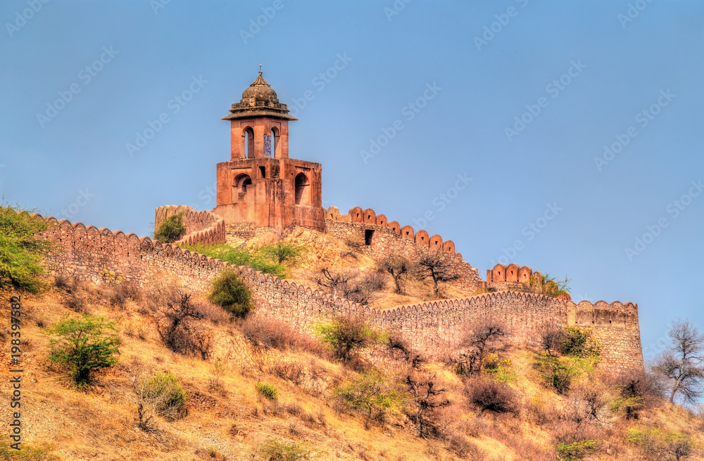Defensive walls around Amer town - Jaipur, India